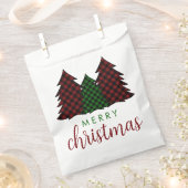 Frohe Weihnachten Karierte Muster Weihnachtsbaum Geschenktütchen (Ausgeschnitten)