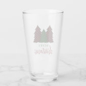 Frohe Weihnachten Karierte Muster Weihnachtsbaum Glas (Rückseite)