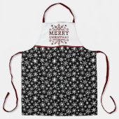 Frohe Weihnachten karierte Schneeflocke Schürze (Vorderseite)