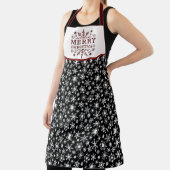 Frohe Weihnachten karierte Schneeflocke Schürze (InSitu)