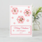 Frohe Weihnachten Karierte Schneeflocken Foto Urla (Stehend Vorderseite)