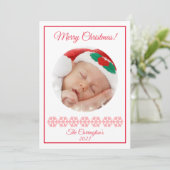 Frohe Weihnachten Karierte Schneeflocken Foto Urla (Stehend Vorderseite)