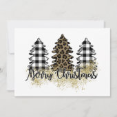 Frohe Weihnachten karierte und Leopardenbäume (Vorderseite)