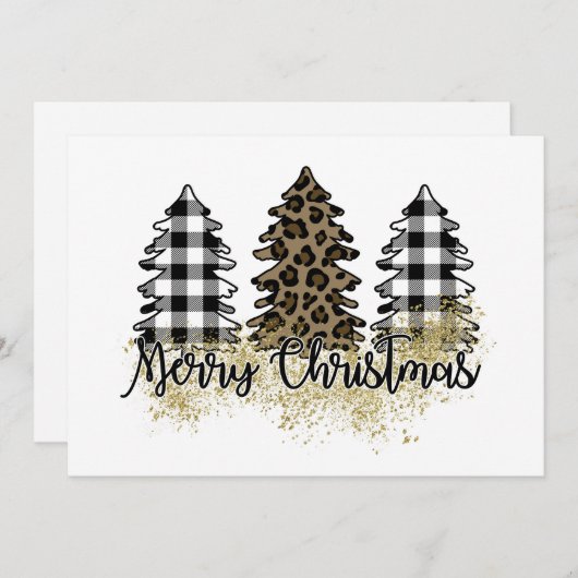 Frohe Weihnachten karierte und Leopardenbäume (Vorne/Hinten)