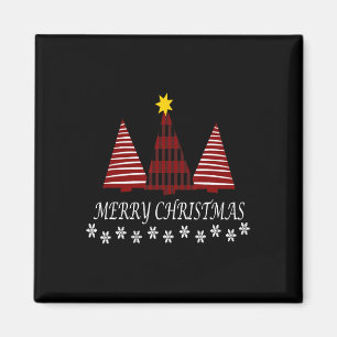 Frohe Weihnachten Karierten Baum Snowflake Weihnac Magnet