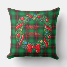 Frohe Weihnachten Karierter grüner Feiertag