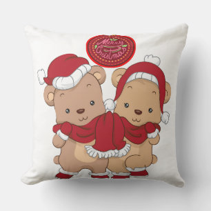 "Frohe Weihnachten Kariertes Kissen" Kissen