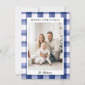 Frohe Weihnachten! Kariertes Muster, Foto Feiertagskarte (Vorderseite)