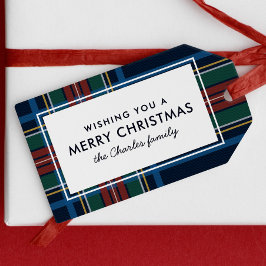Frohe Weihnachten Karo Feiertag Geschenkanhänger