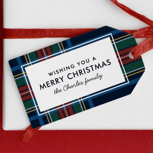 Frohe Weihnachten Karo Feiertag Geschenkanhänger