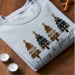 Frohe Weihnachten Karo- & Leopardenprint Tri-Blend Shirt