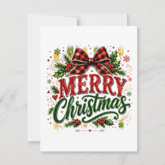 Frohe Weihnachten Karo-Schleife Einladung