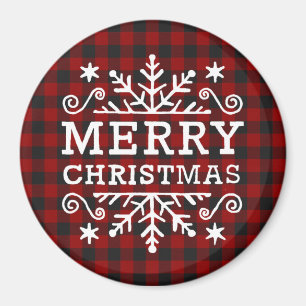 Frohe Weihnachten Karohemd Magnet