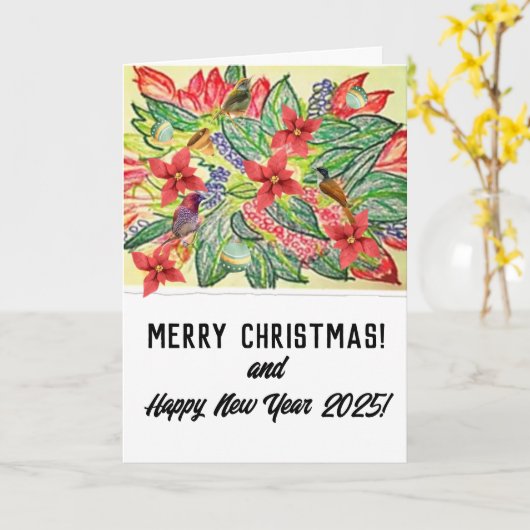 Frohe Weihnachten! Karte (Gelbe Blume)