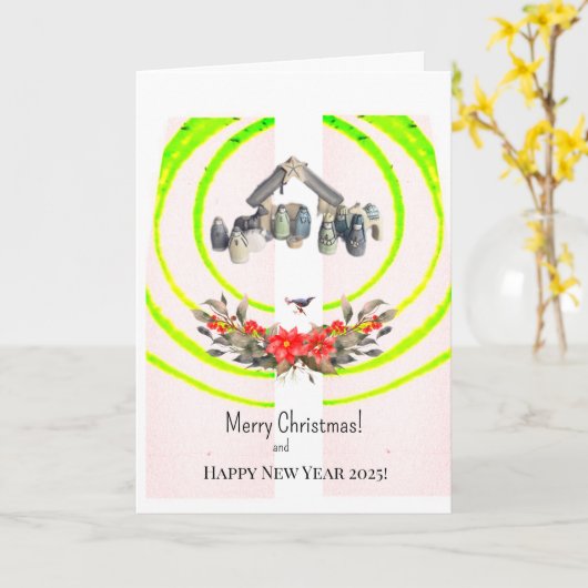 Frohe Weihnachten! Karte (Gelbe Blume)