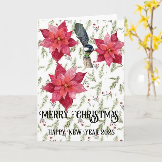 Frohe Weihnachten! Karte (Gelbe Blume)