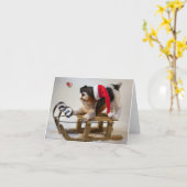 Frohe Weihnachten. Karte (Gelbe Blume)