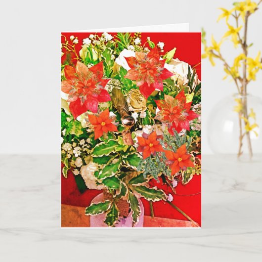 Frohe Weihnachten! Karte (Gelbe Blume)