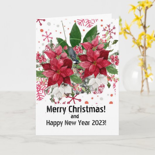 Frohe Weihnachten! Karte (Gelbe Blume)