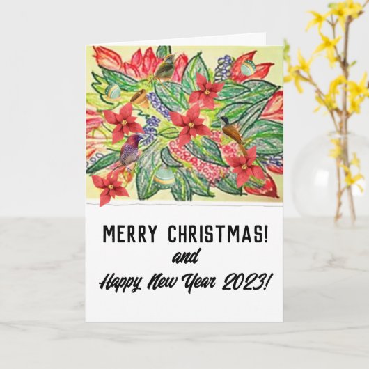 Frohe Weihnachten! Karte (Gelbe Blume)