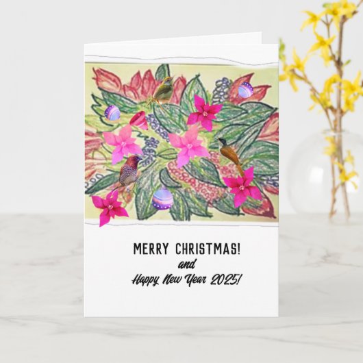 Frohe Weihnachten! Karte (Gelbe Blume)