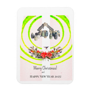Frohe Weihnachten! Karte Magnet