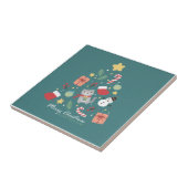 Frohe Weihnachten: Kat & Tree Illustration Fliese (Seite)
