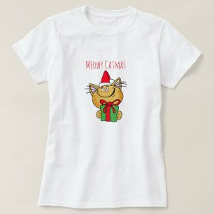 Frohe Weihnachten Katze Damen Basic T-Shirt