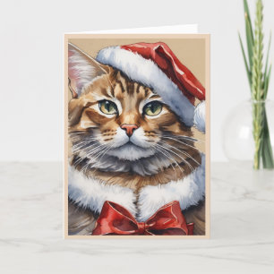 Frohe Weihnachten Katze gefaltete Holiday-Karte