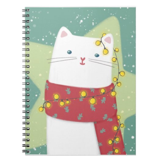 Frohe Weihnachten: Katze Illustration Notizblock (Vorderseite)