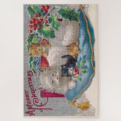 Frohe Weihnachten Katze Kätzchen Puzzle (Vertikal)