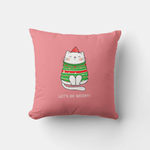 Frohe Weihnachten Katze minimalist modern Kissen