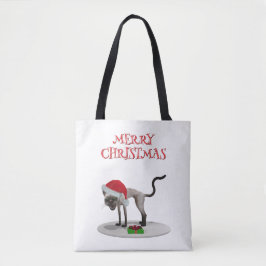 Frohe Weihnachten. Katze mit Santa-Hut Tasche