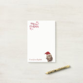 Frohe Weihnachten, Katze mit Weihnachtsmannmütze P Post-it Klebezettel (Auf Schreibtisch)