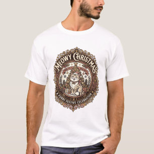 Frohe Weihnachten Katze Weihnachten Vintage Vektor T-Shirt