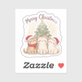 Frohe Weihnachten Katzen Aufkleber (Blatt)
