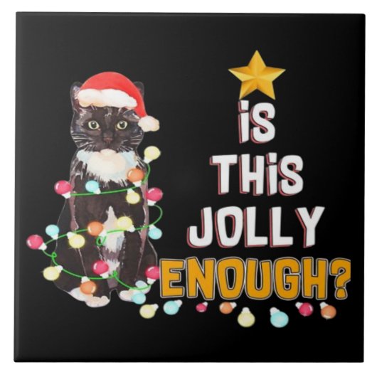 Frohe Weihnachten Katzen Fliese (Vorderseite)