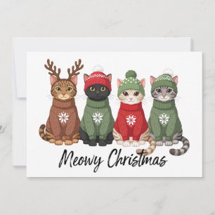 Frohe Weihnachten Katzen hässlicher Pullover Renti Einladung