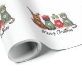 Frohe Weihnachten Katzen hässlicher Pullover Renti Geschenkpapier (Rolleneckpunkt)