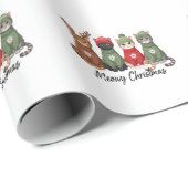 Frohe Weihnachten Katzen hässlicher Pullover Renti Geschenkpapier (Rolleneckpunkt)