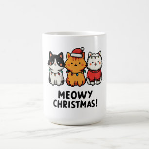 Frohe Weihnachten Katzen mit Santa-Hüten Kaffeetasse