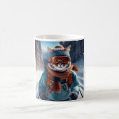 Frohe Weihnachten Katzen Ski Kaffeetasse (Mittel)