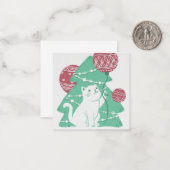 Frohe Weihnachten: Katzen und Ornamente Mitteilungskarte (Vorderseite/Rückseite Beispiel)