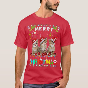 Frohe Weihnachten Katzen Weihnachtsmannmütze Light T-Shirt