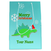 Frohe Weihnachten Kawaii Dinosaurier Mittlere Geschenktüte (Vorderseite)