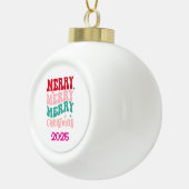 Frohe Weihnachten Keramik Kugel-Ornament (Rechts)