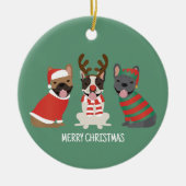 Frohe Weihnachten Keramik Ornament (Vorne)