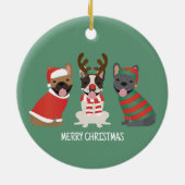 Frohe Weihnachten Keramik Ornament (Hinten)