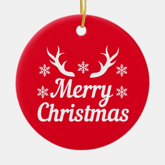 Frohe Weihnachten Keramik Ornament (Vorne)