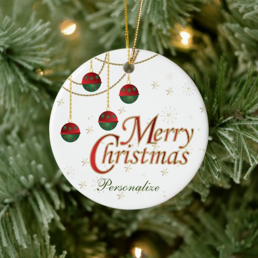 Frohe Weihnachten Keramik Ornament (Baum)
